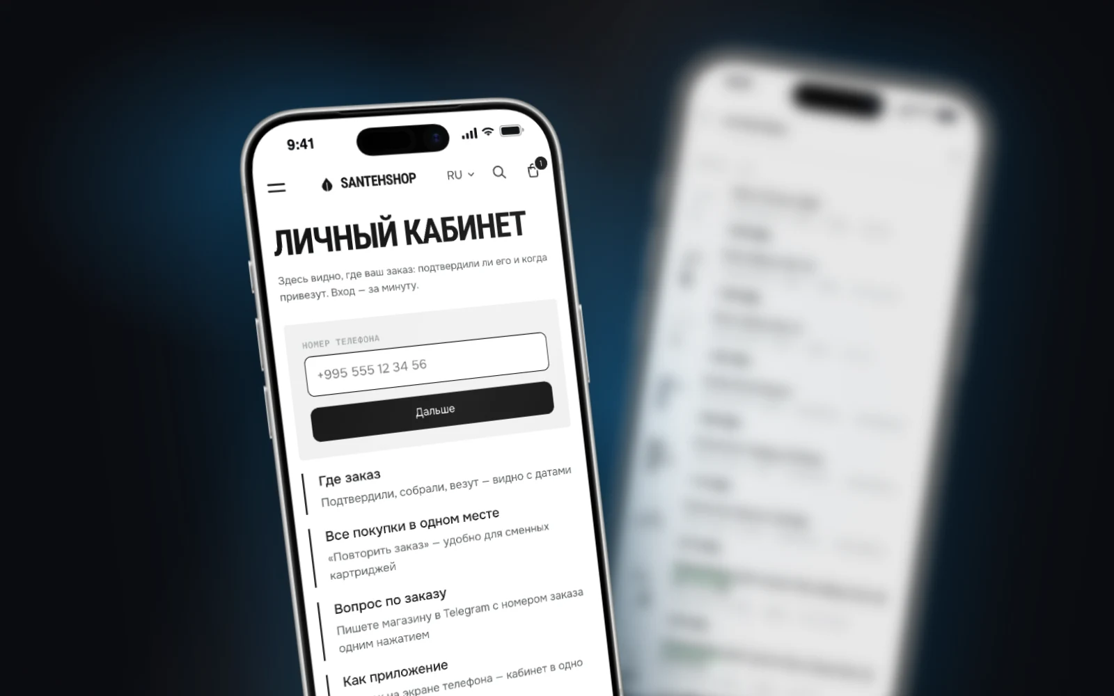 Santehshop online store cart with a delivery day picker before checkout, online payments on a website in Georgia